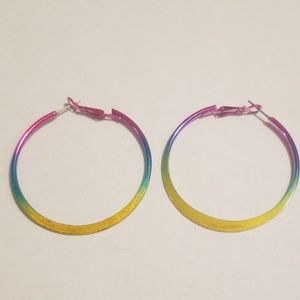 Rainbow Hoop Earrings